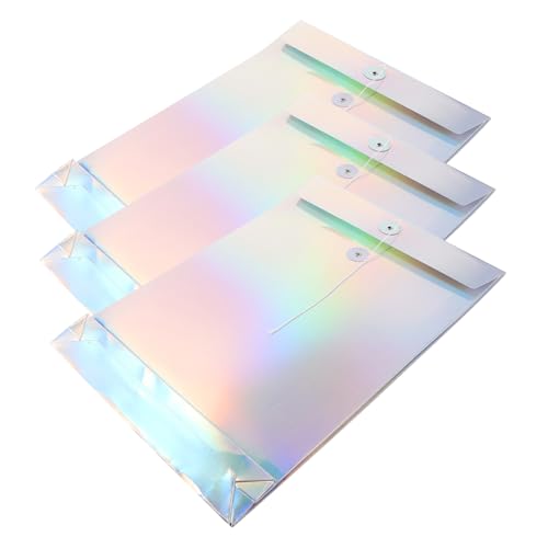 Housoutil Holografische Dokumententaschen mit Bindeverschluss, Bürobedarf für Steuerdokumente, Verträge und Rechnungen, tragbare Dokumententaschen für Zuhause, Büro, Reisen, 3 Stück Housoutil Holografische Dokumententaschen mit Bindeverschluss, Bürobedarf für Steuerdokumente, Verträge und Rechnungen, tragbare Dokumententaschen für Zuhause, Büro, Reisen, 3 Stück von Housoutil