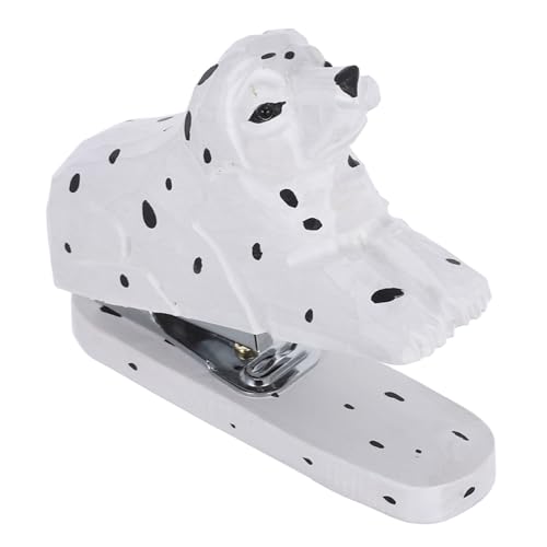 Housoutil Holz Dalmatiner Mini Desktop Heftgerät Kreatives Handliches Büro und Schulzubehör als Dekoratives Hund Schreibtisch Accessoire von Housoutil