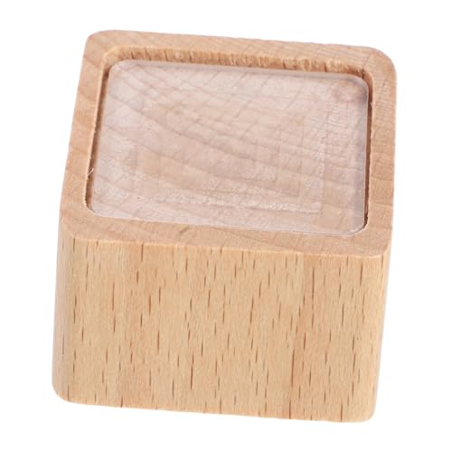 Housoutil Holz-Etiketten-Display-Schild Tischschildhalter Tischkartenhalter Inhaber der Tabellennummer Kartenhalter aus Holz Preisschildanzeige Visitenkartenständer aus Holz Khaki von Housoutil