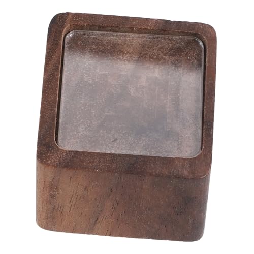 Housoutil Holz-Etiketten-Display-Schild visitenkartenhalter holz Visitenkartendisplay aus Holz Inhaber der Tabellennummer Tischschildhalter Visitenkartenständer aus Holz Kaffee von Housoutil
