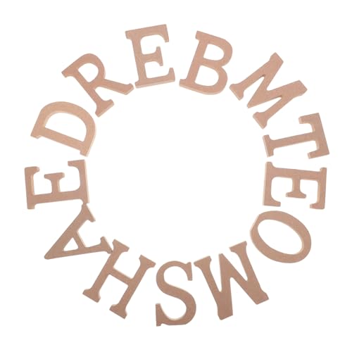 Housoutil Holzbuchstaben Dekoration Rustikale Freistehende Buchstaben aus Schwarzem Walnussholz Alphabet Wand Regalgestaltung für Bar und Wohnraum von Housoutil