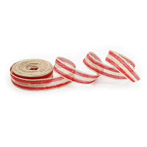 Housoutil Jute Gurtband Natur Burgunderrot Chiffon Hochzeitsstoff Bänder Personalisierbar Gastgeschenke Dekoration Locken Party Basteln Transparente Läufer Verpackung von Housoutil