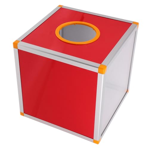 Housoutil Kasten -Box Gewinnspielkugeln Tombolatrommel Tombola für Tickets Tombola-Losbehälter Tombola liefert Großer Tombola-Verlosungsbehälter Ticketbecher Tickettrommel MDF rot von Housoutil