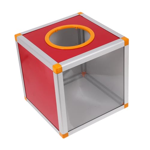 Housoutil Kasten -Box Tombola-Losbehälter Großer Tombola-Verlosungsbehälter Tombola liefert Tickettrommel Tombolatrommel Tombola für Tickets Gewinnspielkugeln Ticketbecher MDF rot von Housoutil