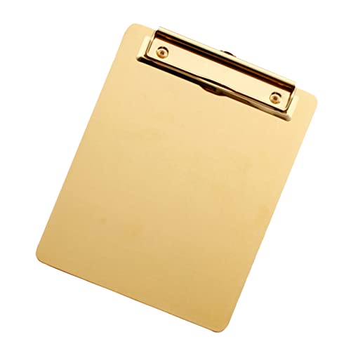 Housoutil Klemmbrett mit Glatter Oberfläche Tragbarer Papierhalter für Schule Büro und Zuhause für Langlebiges Schreibtablett Goldfarbe von Housoutil