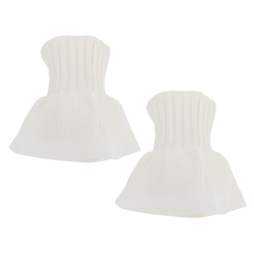 Housoutil Knitted Decorative False Sleeves Weiße Strick manschetten mit Rüschen Abnehmbare Ärmelmanschetten für Damen Praktischer Kleidungsschmuck Wiederverwendbare und Pflegeleichte von Housoutil