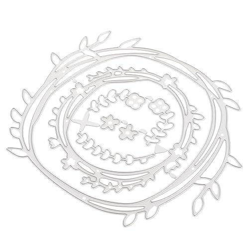 Housoutil Kranz Sterben Scrapbooking Stirbt Scrapbook-stanzungen Rahmen Stanzformen Stanzteile Aus Metall Metallschneidemaden Sammelalbum Schneiden Sterben Silver Kohlenstoffstahl von Housoutil