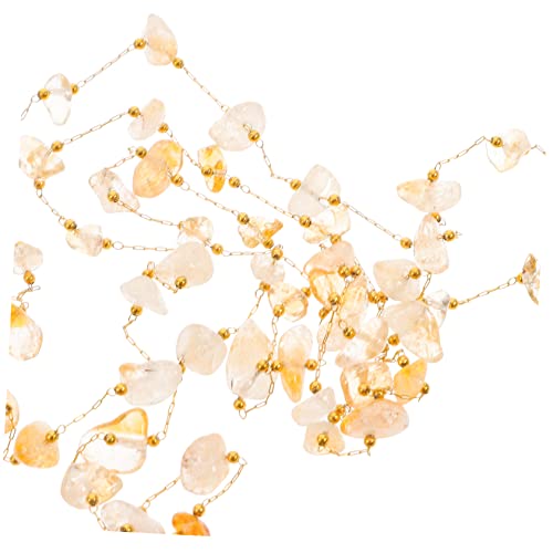 Housoutil Kristallperlen Kette DIY Gelbe Natursteinperlen Rolle Für Schmuckherstellung Langlebig Und Vielseitig Für Halsketten Armbänder Und Bastelprojekte von Housoutil
