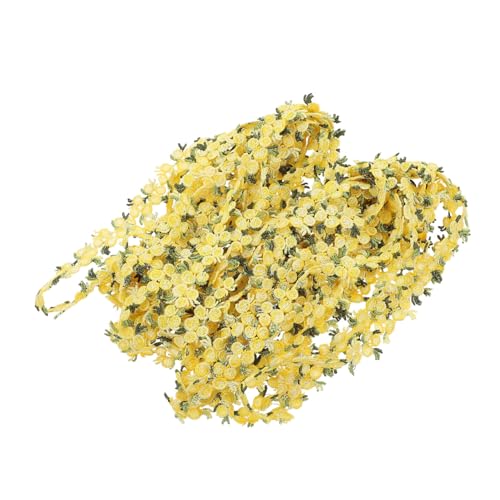 Housoutil Lace Bogen Material für DIY Hochzeitskleider Dekoratives Band Bestickte Spitze Breites Gelbes Spitzenband Yards für Kleidung und Partydekorationen von Housoutil
