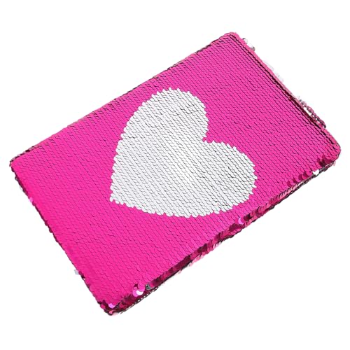 Housoutil Liebes -tagebuch Glitzer-notizbuch Funkeln Dekoratives Tagebuch Kreativer Pailletten-notizblock Notizbuch Mit Pailletten Für Mädchen Süße Notizbücher Für Mädchen Rosig Papier von Housoutil