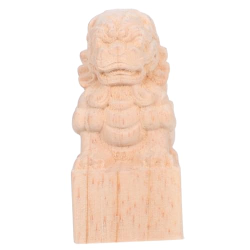Housoutil Massive Holz Löwenkopf Finials Handgeschnitzte Dekorative Holzpfosten Abdeckungen für Möbel und Treppengeländer Europäischer Stil Natürliche Holzelemente für DIY Möbelveredelung von Housoutil