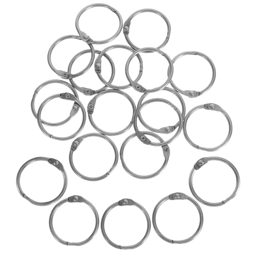 Housoutil Metall-Binderinge für lose Blätter, für Sammelalben, Karteikarten, Karteikarten, Bindungsknöpfe für effiziente Dokumentenorganisation, 20 Stück von Housoutil