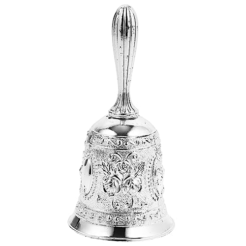 Housoutil Metall Handglocke Für Restaurant Hotel Und Bar Multifunktionale Serviceglocke Mit Stabiler Für Empfang Kindergarten Und Silberne Tischklingel von Housoutil