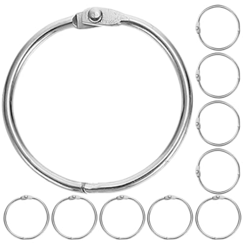 Housoutil Metallringe für lose Blätter, Notizblock, Bindungsringe für Scrapbooking, stabil, für Büro, Zuhause und Handwerk, 20 Stück von Housoutil