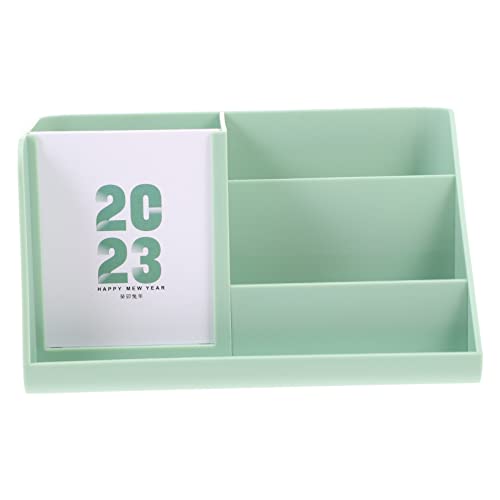 Housoutil Multifunktionaler Grüner Tischkalender mit Stiftehalter und Aufbewahrungsbox Übersichtlicher und Visitenkartenhalter für Büro Zuhause und Schreibtischorganisation Housoutil Multifunktionaler Grüner Tischkalender mit Stiftehalter und Aufbewahrungsbox Übersichtlicher und Visitenkartenhalter für Büro Zuhause und Schreibtischorganisation von Housoutil