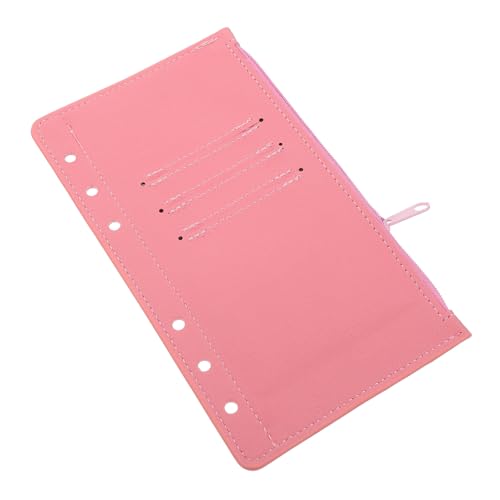 Housoutil Nachfüllpackung für lose Blätter Tasche Veranstalter Reißverschluss Bindemittel Nachfüllungen Loch Beutel zum Organisieren Binder-Beutel mit losen Blättern Budgetumschläge Pu Rosa von Housoutil