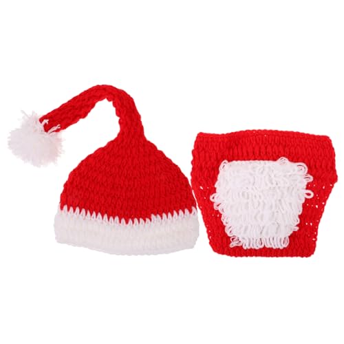 Housoutil Neugeborenen Fotokostüm Weihnachten Strickset Rot Weiches Baumwollgarn Atmungsaktiv Leicht Elastisch für Jungen und Mädchen Langlebiges Fotoshooting Outfit Festliche Babykleidung Housoutil Neugeborenen Fotokostüm Weihnachten Strickset Rot Weiches Baumwollgarn Atmungsaktiv Leicht Elastisch für Jungen und Mädchen Langlebiges Fotoshooting Outfit Festliche Babykleidung von Housoutil