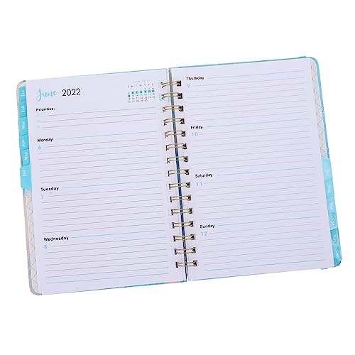 Housoutil Notizbuch Englisch Tagebuch für Planung Handliches Notizheft Wasserblau für Schule Büro und Reisen für Familie und Freunde von Housoutil