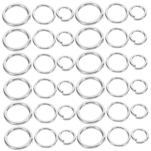 Housoutil Offene Sprungringe Metall O-ringe mit Polierter Oberfläche Rostfrei Vielseitig für DIY Schmuckherstellung Armbänder Halsketten Ohrringe Schlüsselanhänger Zubehör von Housoutil