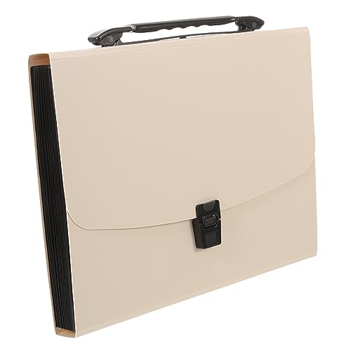 Housoutil Ordner Büropaket Dokumenten Organizer Dokumentenmappe Erweiterbarer Ordner Mit Trennwänden Schulklassenzimmer Büroorganisation Ordner Für Dokumente Tragbarer Aktenordner Beige Pp von Housoutil