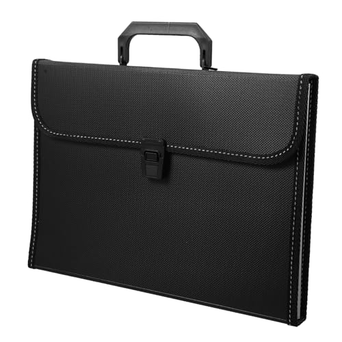 Housoutil Ordner Organtasche expandieren Quittung schlank groß Dateiordner erweitern aktenordner Dokumenten-Organizer-Folio Flashcard-Halter Organisator der Ablage Geldbeutel Plastik Schwarz von Housoutil