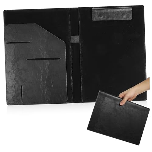 Housoutil Ordnerschiene Pflegeklemmbrett Klappbar Klemmbrett-folie Binder Zwischenablage Padfolio Für Frauen Portfolio-ordner Mappenmappe Geschäftsordner Für Dokumente Büromappen Black Pu von Housoutil