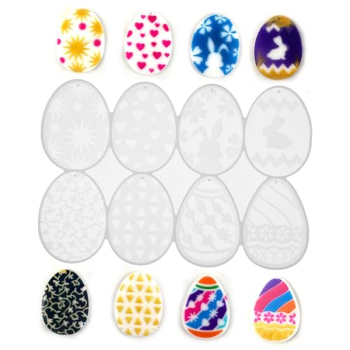 Housoutil Ostereianhänger Silikonform DIY Schlüsselringform Für Dekorationen Flexible Und Langlebige Gießform Für Ostern Für Epoxidharz Glitzer Und Mehr von Housoutil