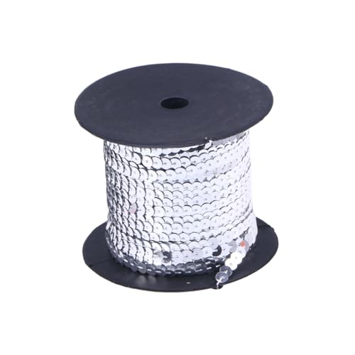 Housoutil Paillettenband für Diy Bekleidung und Hochzeitsdekoration Yards Rolle Silber Elastisches Langlebiges Nähzubehör für Designs und Textile Kunstwerke von Housoutil