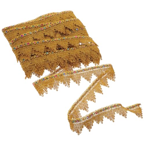 Housoutil Paillettenspitze Schleife bestickt Spitzenverkleidungen sticken Nähen Fransenbesatz mit Quaste für geflochtener Besatz Stickerei DIY trimmen Vorhang DIY trimmen Polyester Golden Housoutil Paillettenspitze Schleife bestickt Spitzenverkleidungen sticken Nähen Fransenbesatz mit Quaste für geflochtener Besatz Stickerei DIY trimmen Vorhang DIY trimmen Polyester Golden von Housoutil