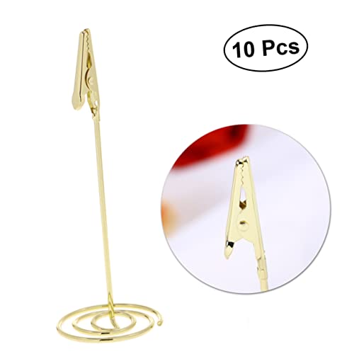 Housoutil Partyclips Hängend Speisekarte Tischkartenhalter Für Hochzeiten Ständer Für Fotoclips Dekoration Knackiger Wandständer Für Hochzeit Kartenhalter Für Schreibtisch Fotohalter Golden von Housoutil