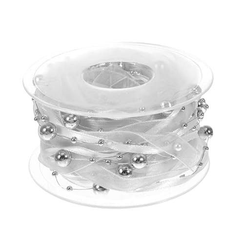 Housoutil Perlendekor Band Silber Geschenkverpackung Schleifenband DIY Bastelband für Blumen Partydeko Geschenkboxen Langlebiges Schneidbares Zierband für Handarbeit Housoutil Perlendekor Band Silber Geschenkverpackung Schleifenband DIY Bastelband für Blumen Partydeko Geschenkboxen Langlebiges Schneidbares Zierband für Handarbeit von Housoutil