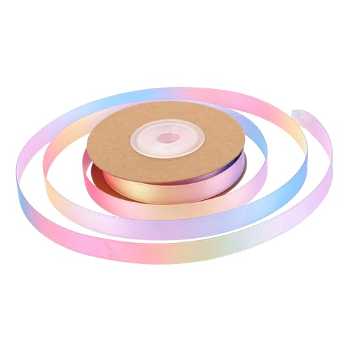 Housoutil Polyester Geschenkband DIY Farbverlaufsband für Geschenkverpackung Basteln und Dekoration Langlebiges Satinband für Party Hochzeit und Heimdeko von Housoutil
