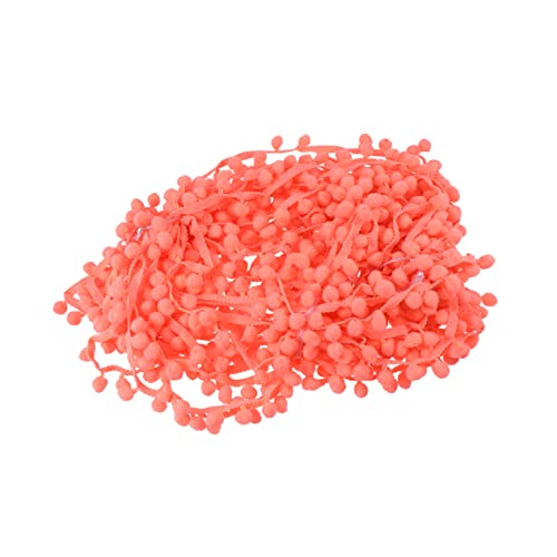 Housoutil Pompom Spitzenball Spitzenband Kleine Stofffransen Girlande Vorhangfransen Zum Nähen DIY Nähen Spitzenborte Pompom Besatz Orange Winzige Fransenborte DIY Besatz von Housoutil