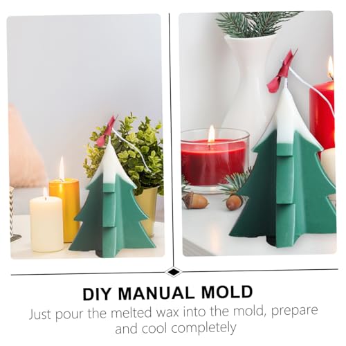 Housoutil Praktische Weihnachtsbaum Kerzenform aus Hochwertigem Kunststoff für Einfache DIY Kerzenherstellung Robustes Epoxidharz Mould für Kreative Bastelprojekte und Festliche Dekoration von Housoutil