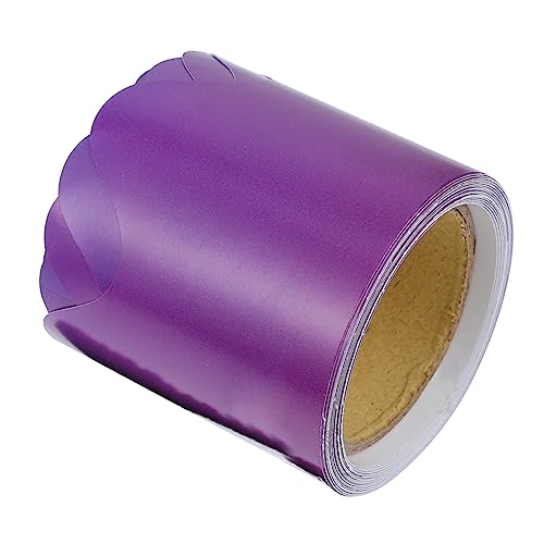 Housoutil Randdekorpapier Grenzen der Klassenzimmertafel Grüne Bürodekor Tür Randdekorationspapier durchsage ankündigung Poster bürotisch Tafelrand Whiteboard-Verkleidung Papierstau Violett von Housoutil