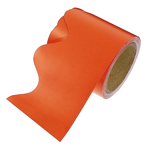 Housoutil Randdekorpapier Klassenzimmer Pinnwandränder in Pastelltönen Bordüre Aus Kork Etiketten Aufkleber Wand-whiteboard Whiteboard-wand Wandgitter Pinnwand-grenze Clip Papierstau Orange von Housoutil