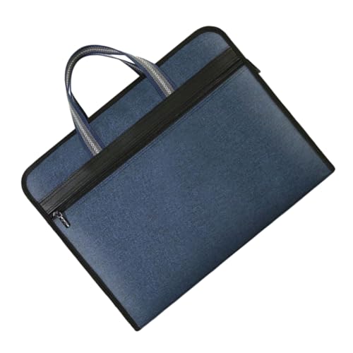 Housoutil Reißverschlusspaket Blau Reißverschlusstaschen für das Klassenzimmer tragbar Leicht Farbe Männer Dokumententaschen Dokumentfall Aktentaschen Quittungs-Organizer-Tasche Segeltuch von Housoutil