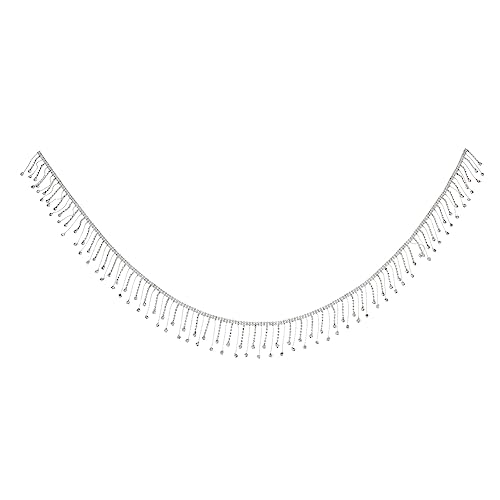 Housoutil Rhinestone Quasten Kette Diy Strass Trim für Kleidung Breiter Silberner Glitzer für Hochzeiten Partys und Bastelarbeiten Leicht und Tragbar für Kreative Anwendungen von Housoutil