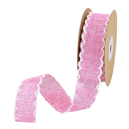 Housoutil Rolle 10 Schleifenband Rosa Abschlussball Schmücken Rosenband Bastelbandbündel Strudel Rosa Sackleinenband Durchsichtiges Chiffonband Parade Fiesta-party-dekorationen Funkeln von Housoutil