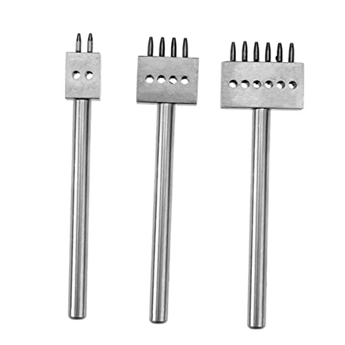 Housoutil Runder Lochstanzer Werkzeugset für Lederhandwerk Diy Prong Chisel Tool Teiliges Set Hochwertigem zum Stanzen von Löchern für Uhrenarmbänder und Dekoration von Housoutil