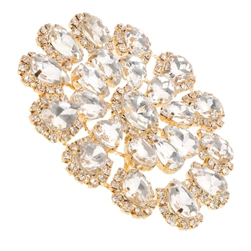 Housoutil Rundstrahlige Strass-applikation Blumenmuster Metalllegierung Flachknopf Schmuckverzierung Vielseitig für Hochzeit Kleidung Taschen DIY Dekoration von Housoutil