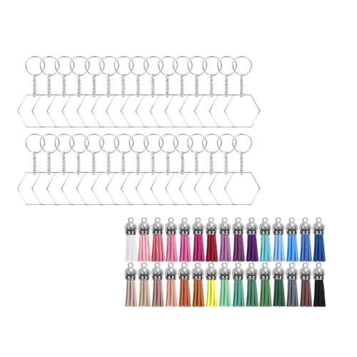 Housoutil Schlüsselanhänger Acryl Schlüsselanhänger Rohlinge Pendants Bastelset Housoutil Schlüsselanhänger Acryl Schlüsselanhänger Rohlinge Pendants Bastelset von Housoutil
