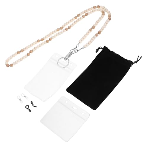 Housoutil Schlüsselband für ID-Kartenhalter Männer Lanyard Lehrer ID-Schlüsselband Schlüsselbänder aus Holzperlen Ausweishalter einziehbar Schmuck Schlüsselband Ausweishalter versenkbar ccb von Housoutil