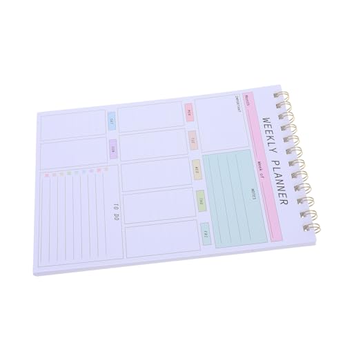 Housoutil Schreibtisch Weekly Planer Notizblock Wochenplaner Undatiert Wochenplaner Abreißblock Undatiert Wöchentlich Spiraler Notizblock Planenplaner Wöchentliches Tagebuch Papier von Housoutil
