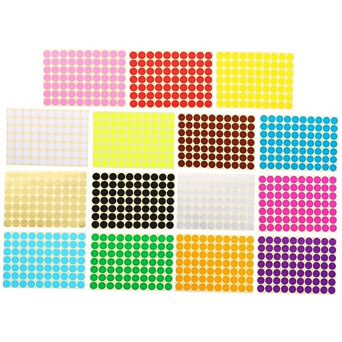 Housoutil Selbstklebende Aufkleber mit bunten Punkten, für Bastelarbeiten, Scrapbooking und Dekoration für Projekte und Etiketten, verschiedene Farben, 30 Blatt von Housoutil