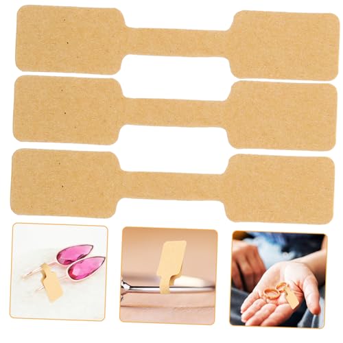 Housoutil Selbstklebende Schmuck-Preisetiketten, praktische Etiketten für Ohrringe, Ringe, Halsketten und Armbänder, blanko, für Lagerbestandsmanagement, 100 Stück von Housoutil