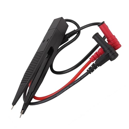 Housoutil Smd Messclip Pinzette Multimeter Testklemme mit Abgeschirmtem Koaxialkabel Rutschfeste Sonden für Kondensator Messung Kompatibel mit Messgeräten Ergonomisch von Housoutil