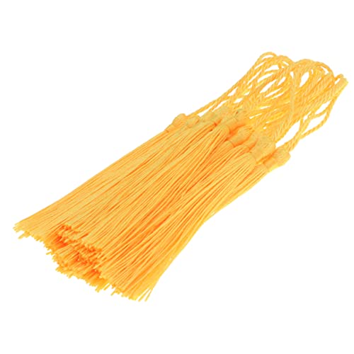 Housoutil Souvenir Lesezeichen Quaste bookmarks schulzeug Schmuckzubehör present tags dekoration goldene Quaste handgefertigte DIY-Quasten Kleidung Quasten Armband Quasten Wohnkultur Yellow von Housoutil