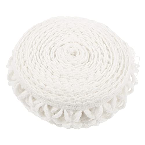 Housoutil Spitzenbänder Zum Nähen Dünnes Band Brautkleidbesatz Gewelltes DIY Bastelband Bandfarbe Band Für Blumenstraußbesatz Besatzband Stoffbesatz Weißer Baumwollfaden von Housoutil