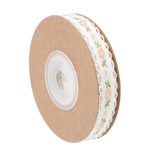 Housoutil Sticked Jacquard Gurtband bestickt trimmen Spitzenband Stoff dekoratives Band Bandstickerei gemustertes Band Jacquard-Bänder Bastelband machen Polyester Weiß von Housoutil